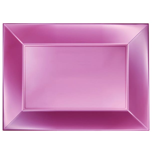 Bandeja Plastico Rosa Nice Pearl PP 345x230mm (6 Uds) Bandeja Plastico Rosa Nice Pearl PP 345x230mm (6 Uds)