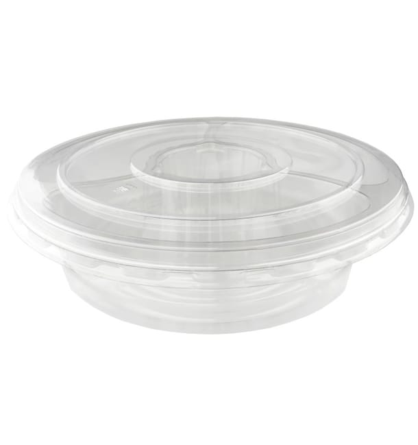 Bol Plástico PET 4C con tapa Ø26x7cm (100 Uds)