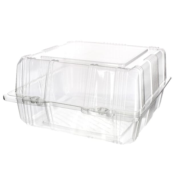 Envase Tapa Bisagra para Respotería PET 18x18x10cm (220 Uds)