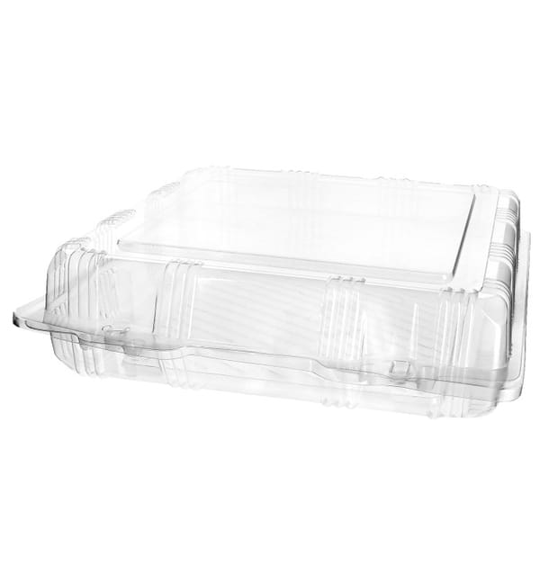 Envase Tapa Bisagra para Respotería PET 22x22x6cm (220 Uds) Envase Tapa Bisagra para Respotería PET 22x22x6cm (220 Uds)