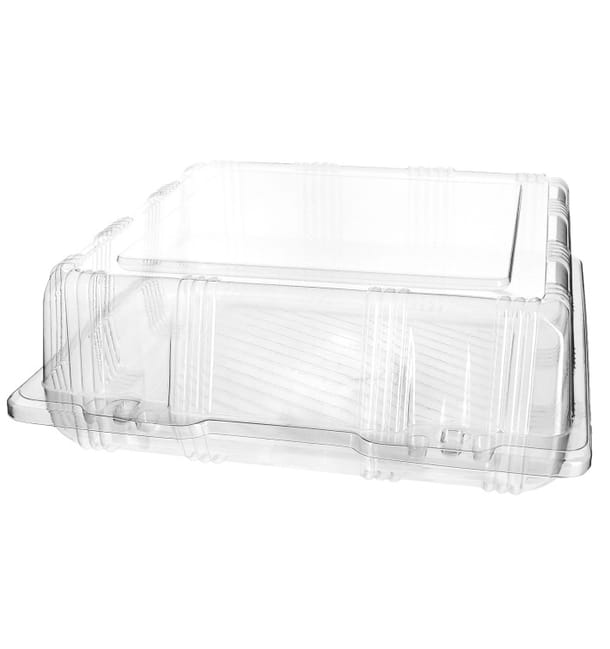 Envase Tapa Bisagra para Respotería PET 22x22x8cm (220 Uds) Envase Tapa Bisagra para Respotería PET 22x22x8cm (220 Uds)