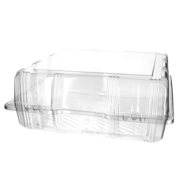 Envase Tapa Bisagra para Respotería PET 25x25x10cm (220 Uds) Envase Tapa Bisagra para Respotería PET 25x25x10cm (220 Uds)
