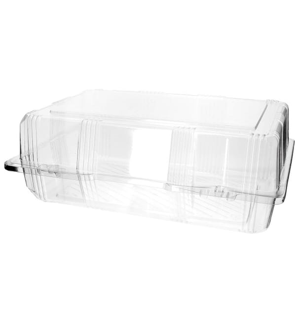Envase Tapa Bisagra para Respotería PET 28x18x10cm (220 Uds) Envase Tapa Bisagra para Respotería PET 28x18x10cm (220 Uds)