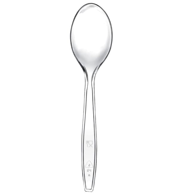 Cuchara de Plastico Premium PS Transparente 190mm (1000 Uds) Cuchara de Plastico Premium PS Transparente 190mm (1000 Uds)