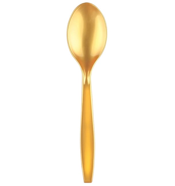 Cuchara de Plastico PS Premium Oro 190mm (1000 Uds) Cuchara de Plastico PS Premium Oro 190mm (1000 Uds)