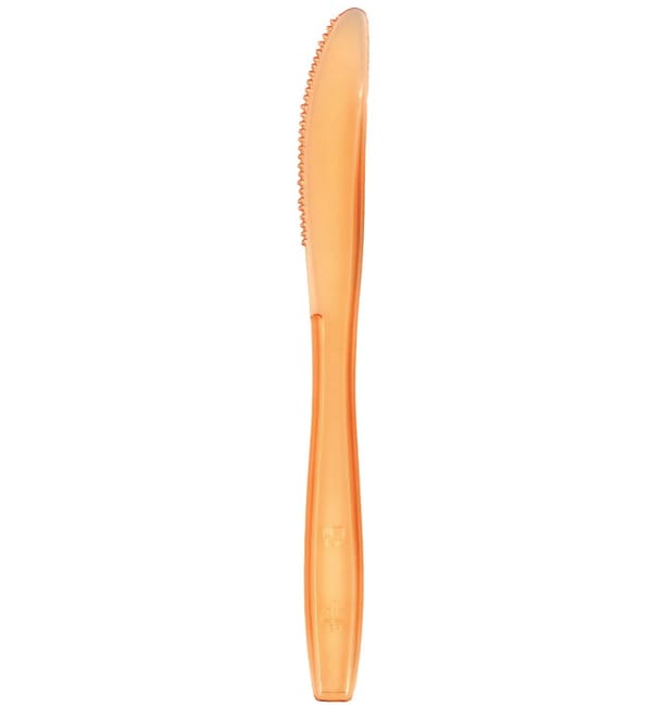 Cuchillo de Plastico PS Premium Naranja 190mm (50 Uds) Cuchillo de Plastico PS Premium Naranja 190mm (50 Uds)
