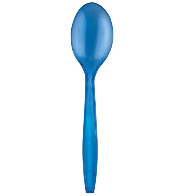 Cuchara de Plastico PS Premium Azul 190mm (50 Uds) Cuchara de Plastico PS Premium Azul 190mm (50 Uds)