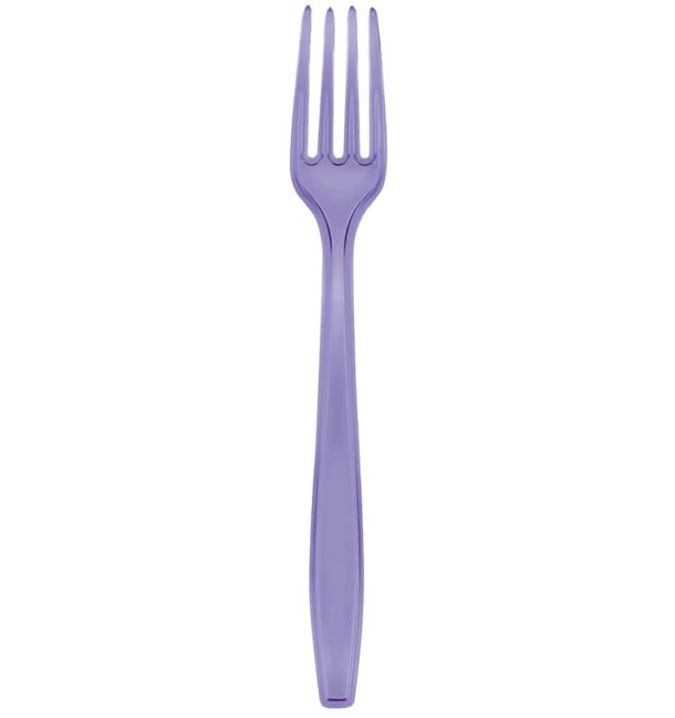 Tenedor de Plastico PS Premium Lila 190mm (50 Uds) Tenedor de Plastico PS Premium Lila 190mm (50 Uds)