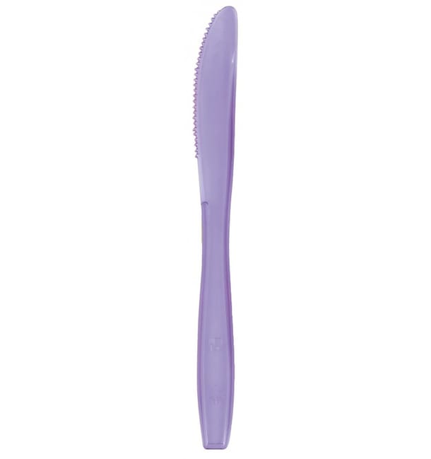 Cuchillo de Plastico PS Premium Lila 190mm (50 Uds)