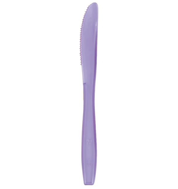 Cuchillo de Plastico PS Premium Lila 190mm (50 Uds) Cuchillo de Plastico PS Premium Lila 190mm (50 Uds)