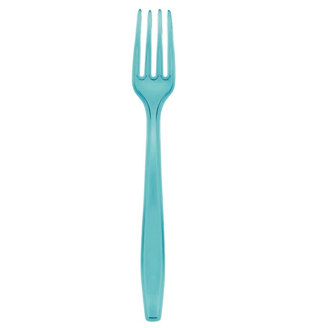Tenedor de Plastico PS Premium Turquesa 190mm (1000 Uds) Tenedor de Plastico PS Premium Turquesa 190mm (1000 Uds)