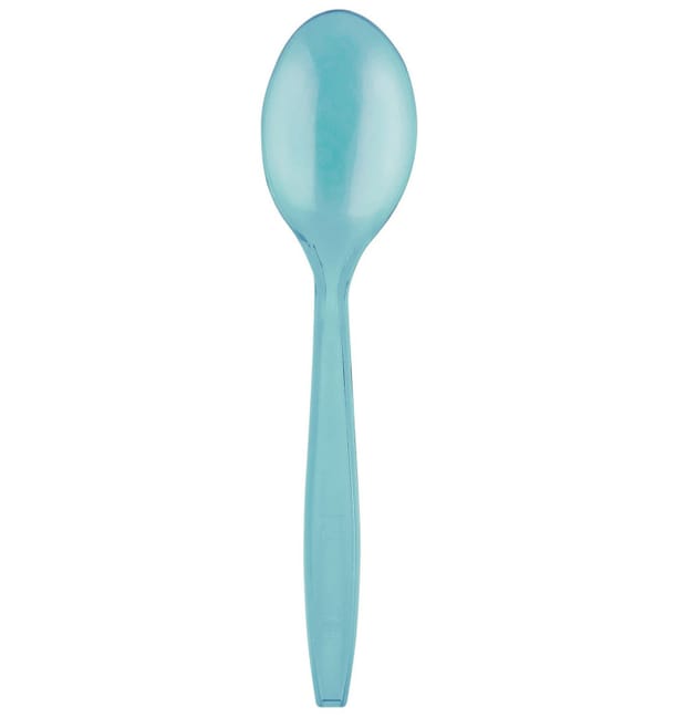 Cuchara de Plastico PS Premium Turquesa 190mm (1000 Uds) Cuchara de Plastico PS Premium Turquesa 190mm (1000 Uds)