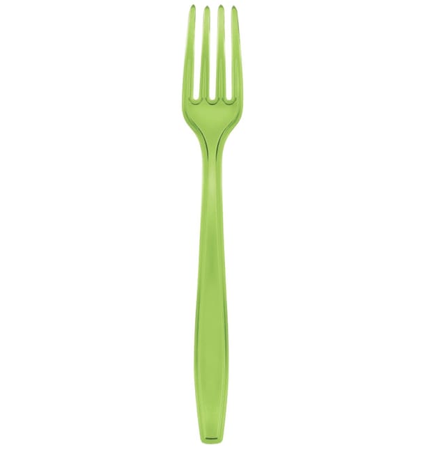 Tenedor de Plastico PS Premium Verde Lima 190mm (1000 Uds) Tenedor de Plastico PS Premium Verde Lima 190mm (1000 Uds)