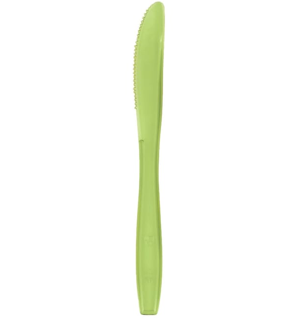 Cuchillo de Plastico PS Premium Verde Lima 190mm (50 Uds) Cuchillo de Plastico PS Premium Verde Lima 190mm (50 Uds)