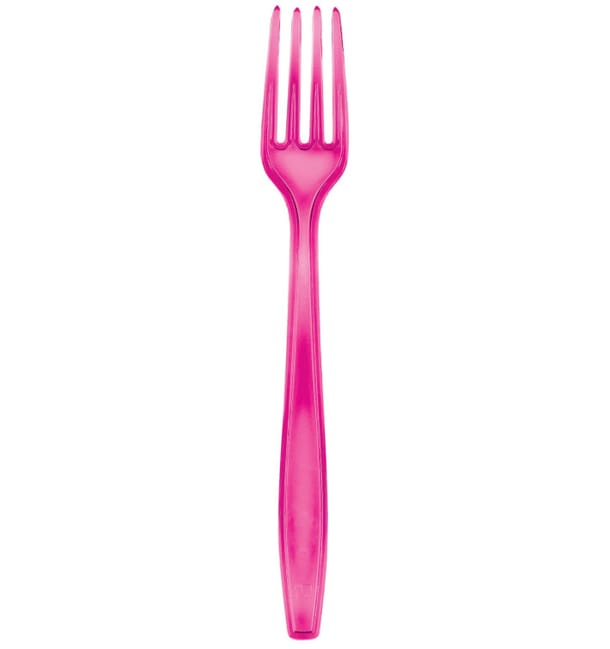 Tenedor de Plastico PS Premium Fucsia 190mm (1000 Uds) Tenedor de Plastico PS Premium Fucsia 190mm (1000 Uds)