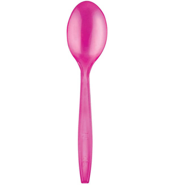 Cuchara de Plastico PS Premium Fucsia 190mm (50 Uds) Cuchara de Plastico PS Premium Fucsia 190mm (50 Uds)
