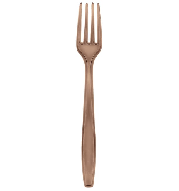 Tenedor de Plastico PS Premium Marron 190mm (1000 Uds) Tenedor de Plastico PS Premium Marron 190mm (1000 Uds)