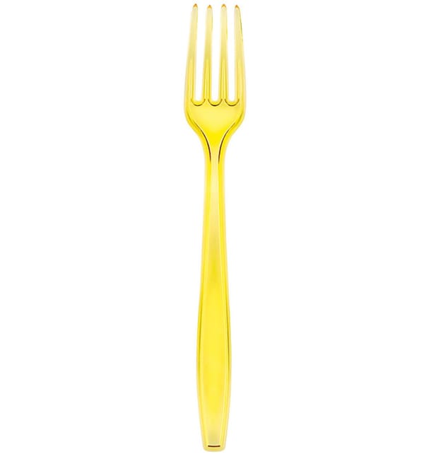 Tenedor de Plastico PS Premium Amarillo 190mm (50 Uds) Tenedor de Plastico PS Premium Amarillo 190mm (50 Uds)