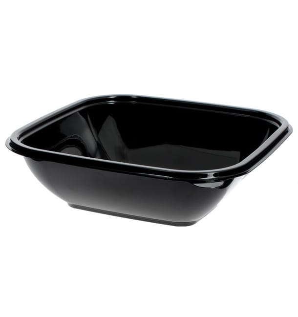 Bol de Plástico Negro PET 750ml 175x175x50mm (300 Uds) Bol de Plástico Negro PET 750ml 175x175x50mm (300 Uds)
