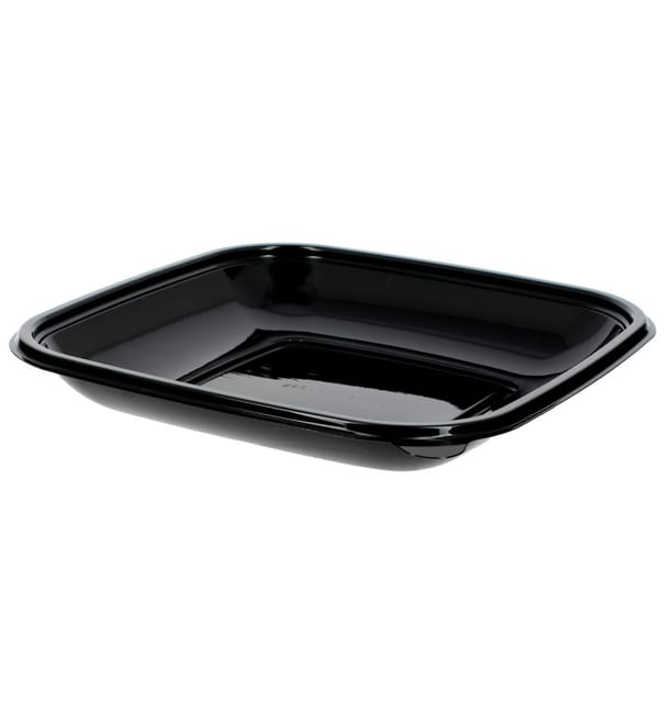 Bol de Plástico Negro PET 500ml 190x190x30mm (50 Uds) Bol de Plástico Negro PET 500ml 190x190x30mm (50 Uds)