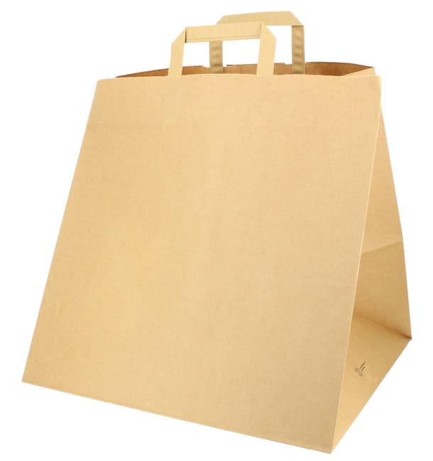 Bolsa Papel Cajas Pizza Asas 80g 37+33x32 cm (25 Uds) Bolsa Papel Cajas Pizza Asas 80g 37+33x32 cm (25 Uds)