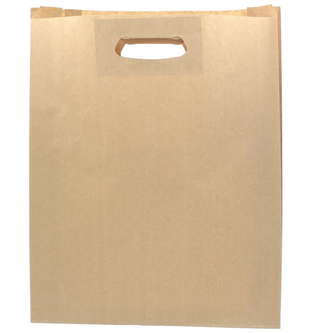 Bolsa Papel Kraft Asas Troqueladas 70g 41+10x42cm (250 Uds)