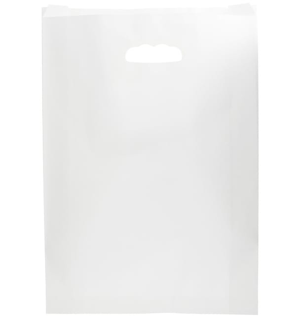 Bolsa Papel Blanco Asas Troqueladas 70g 31+8x42cm (50 Uds) Bolsa Papel Blanco Asas Troqueladas 70g 31+8x42cm (50 Uds)