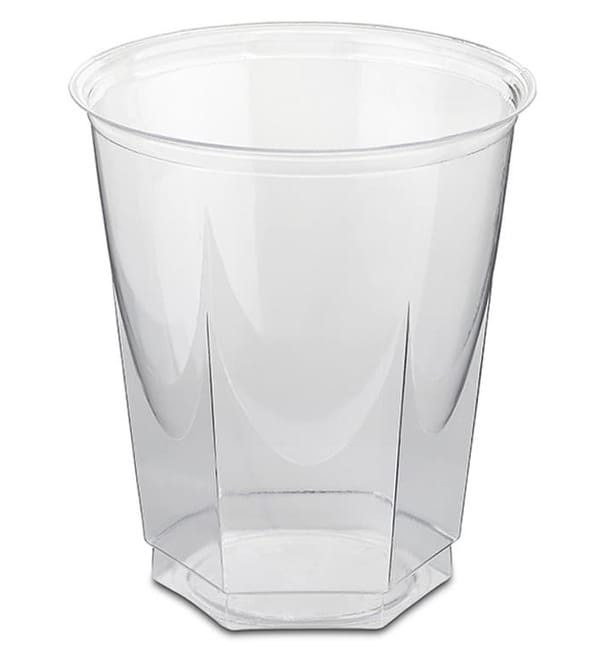 Vaso Plastico Hexagonal PS Cristal 250ml (1250 Uds) Vaso Plastico Hexagonal PS Cristal 250ml (1250 Uds)