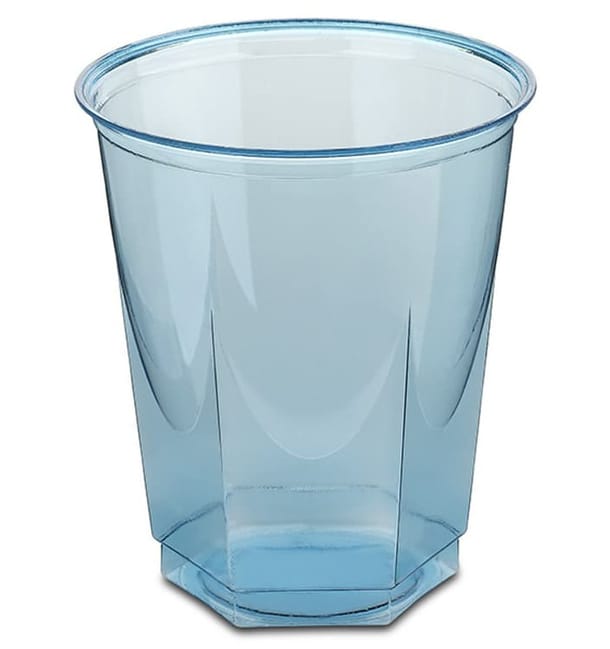 Vaso Plastico Hexagonal PS Cristal Turquesa 250ml (10 Uds) Vaso Plastico Hexagonal PS Cristal Turquesa 250ml (10 Uds)