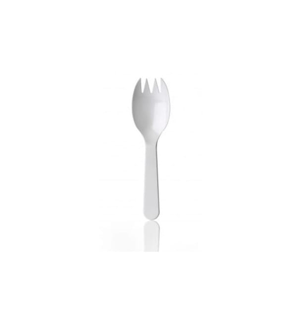 Tenedor Plastico Spork PS 98mm (100 Uds)