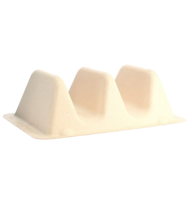 Soporte de Caña de Azucar para Tacos 18x11x5cm (75 Uds) Soporte de Caña de Azucar para Tacos 18x11x5cm (75 Uds)
