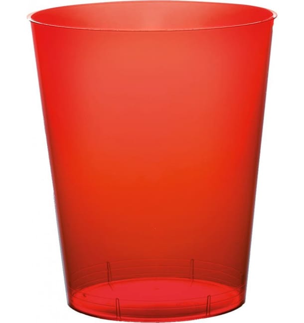 Vaso de Plastico Moon Rojo Transp. PS 350ml (20 Uds)
