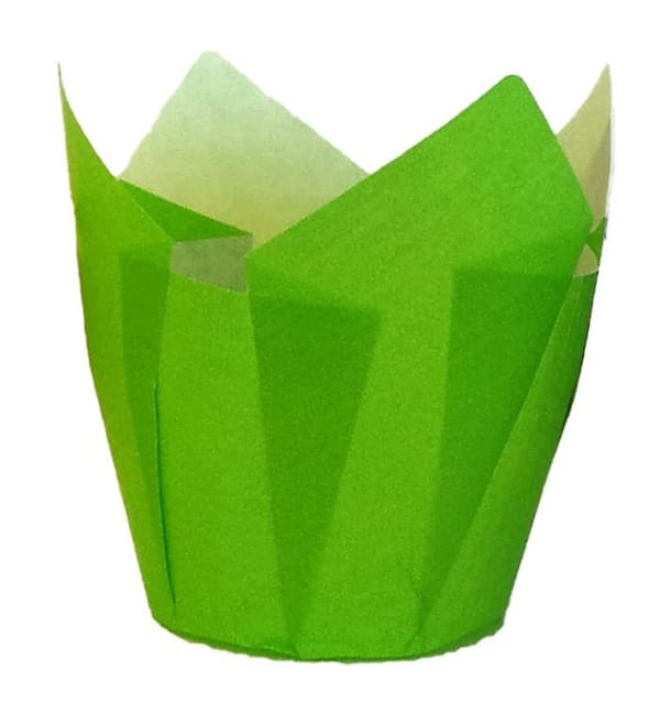 Cápsula Muffin Tulipa Antigrasa 80 mm Verde (125 Uds)