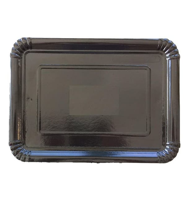 Bandeja de Carton Rectangular Negra 20x27 cm (100 Uds)