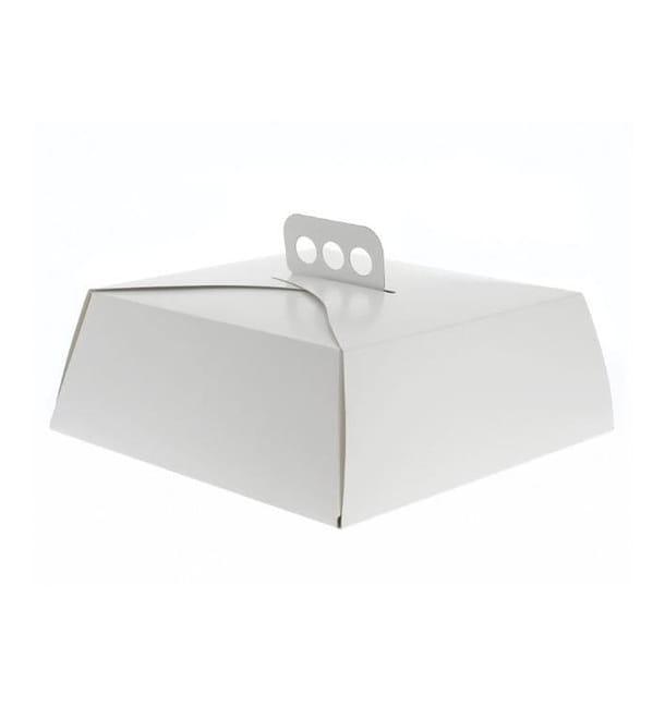 Caja Carton Blanca Tarta Cuadrada 32,5x32,5x10 (50 Uds)