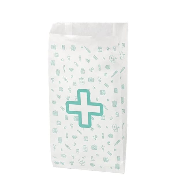 Bolsa de Papel Blanca Farmacia 14+7x27cm (125 Uds) Bolsa de Papel Blanca Farmacia 14+7x27cm (125 Uds)