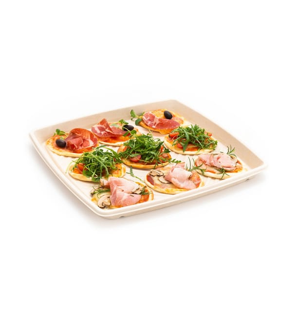 Bandeja Caña de Azúcar Cuadrada Natural 40x40cm (5 Uds) Bandeja Caña de Azúcar Cuadrada Natural 40x40cm (5 Uds)