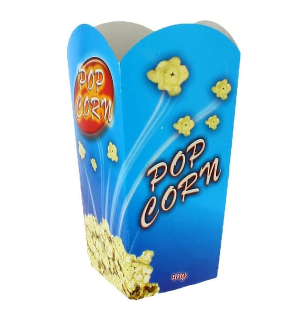 Caja Palomitas Mediana 90 gr 7,8x10,5x18cm (350 Uds) Caja Palomitas Mediana 90 gr 7,8x10,5x18cm (350 Uds)