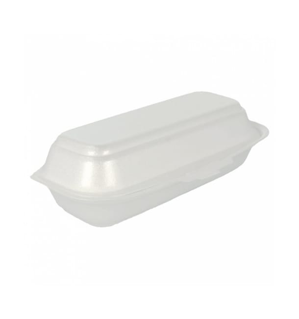 Envase Foam HotDog Blanco 210x105x64 mm (500 Uds) Envase Foam HotDog Blanco 210x105x64 mm (500 Uds)