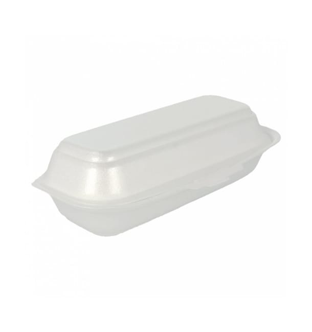Envase Foam HotDog Blanco 210x105x64 mm (125 Uds)