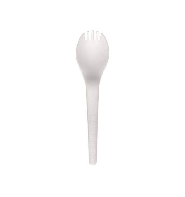Cuchara Tenedor Compostable CPLA Blanco 15,0 cm (50 Uds) Cuchara Tenedor Compostable CPLA Blanco 15,0 cm (50 Uds)