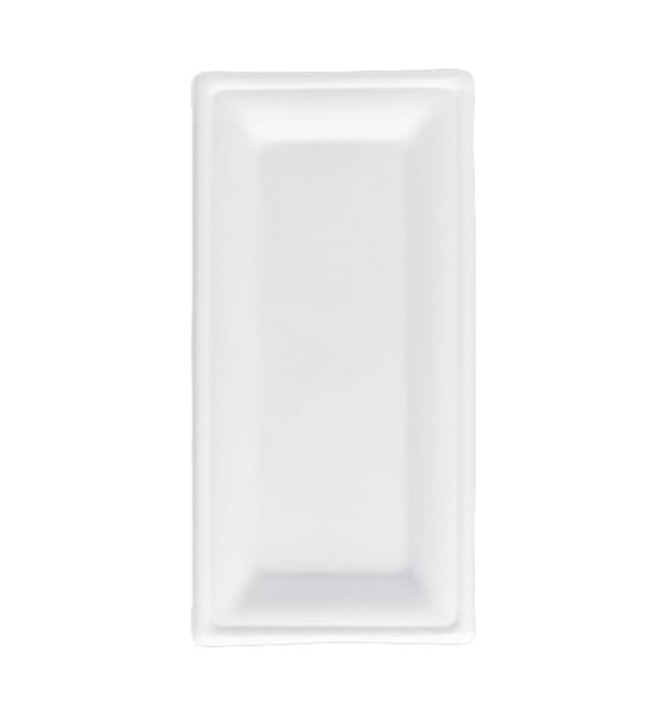 Bandeja Caña de Azucar Bagazo Blanco 25,5x12,7 cm (500 Uds) Bandeja Caña de Azucar Bagazo Blanco 25,5x12,7 cm (500 Uds)