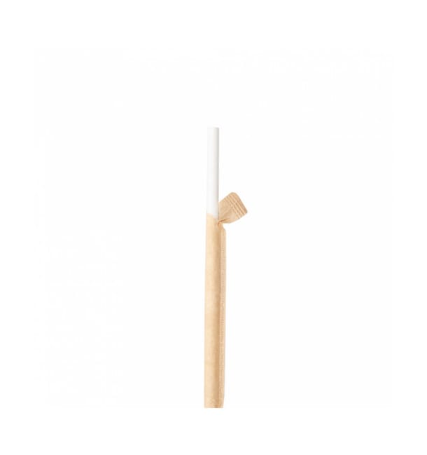 Pajita Recta de Papel Blanco Enfundada en Kraft Ø6mm 21cm (6000 Uds) Pajita Recta de Papel Blanco Enfundada en Kraft Ø6mm 21cm (6000 Uds)