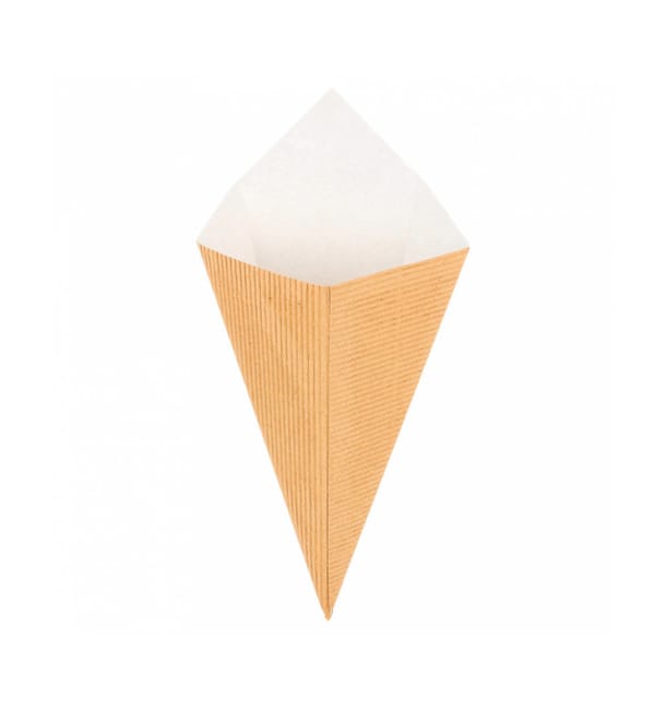 Cucurucho Ondulado Kraft 100g 220mm (100 Uds) Cucurucho Ondulado Kraft 100g 220mm (100 Uds)