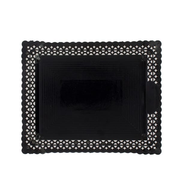 Bandeja de Carton Blonda Negra 22x27 cm (100 Uds) Bandeja de Carton Blonda Negra 22x27 cm (100 Uds)