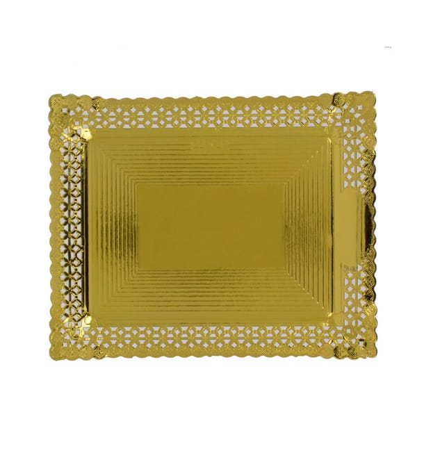 Bandeja de Carton Blonda Dorada 22x27 cm (100 Uds) Bandeja de Carton Blonda Dorada 22x27 cm (100 Uds)