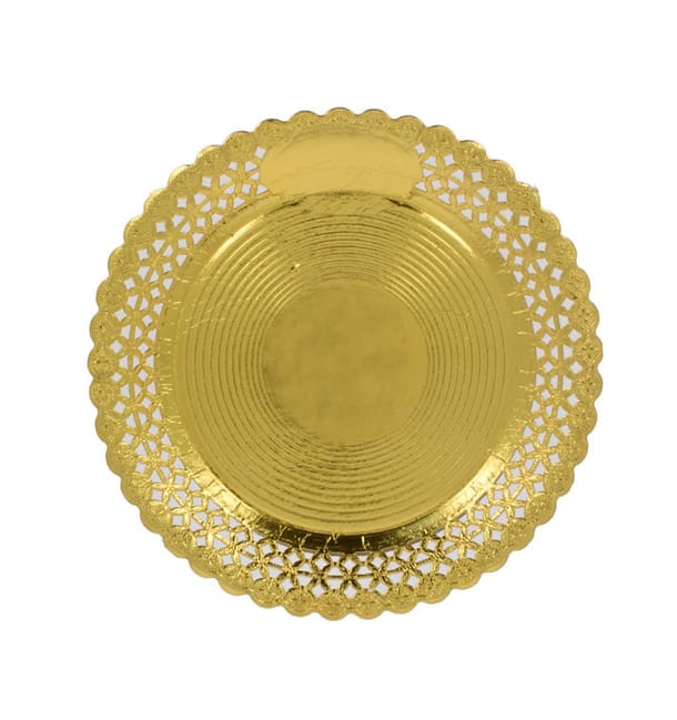 Plato de Carton Redondo Blonda Oro 38 cm (100 Uds) Plato de Carton Redondo Blonda Oro 38 cm (100 Uds)
