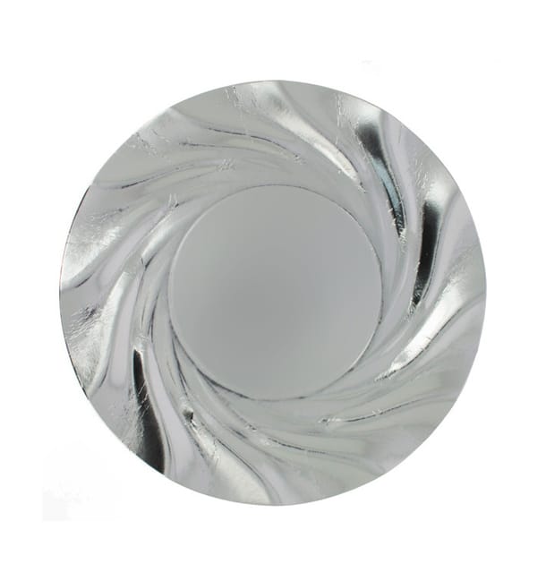 Plato de Carton Redondo Plateado Acuario 350 mm (100 Uds) Plato de Carton Redondo Plateado Acuario 350 mm (100 Uds)