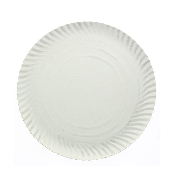 Plato de Carton Redondo Blanco 380 mm (50 Uds)