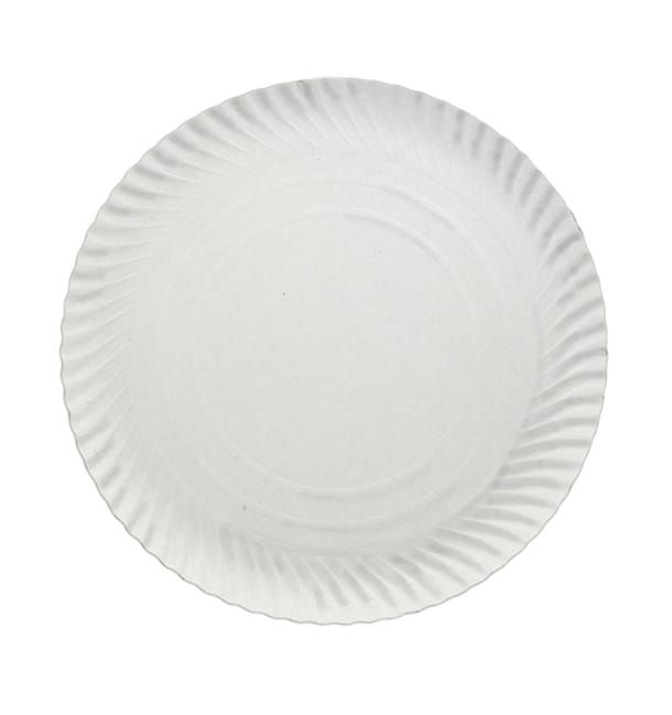 Plato de Carton Redondo Blanco 120 mm (100 Uds)